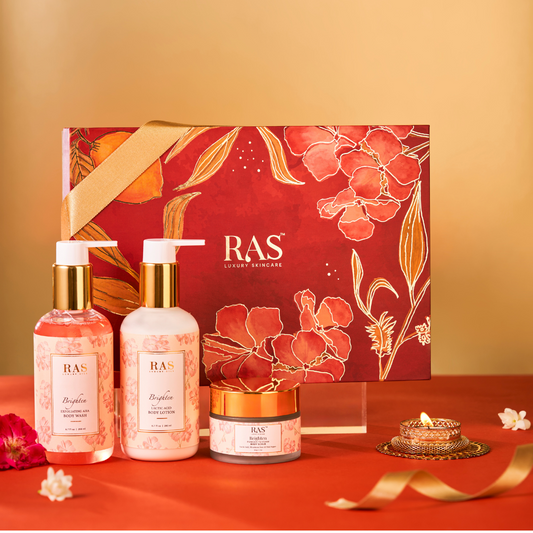 Complete Brighten Shower Bath Gift Set with Himalayan Rose