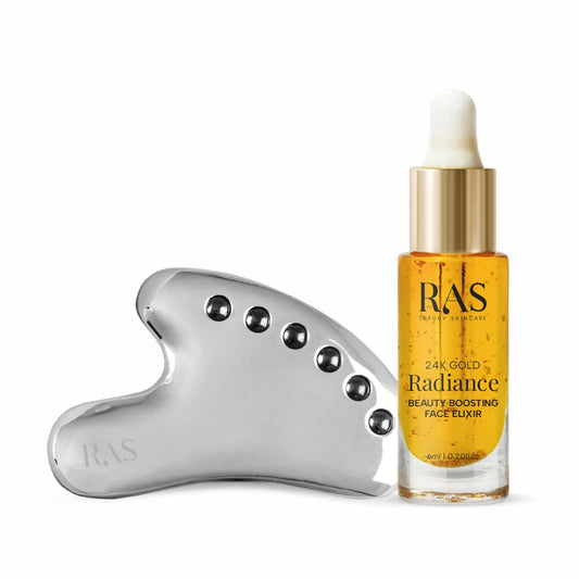 24K Gold Sculpting Radiance Glow Kit with Gua Sha & 24K Gold Elixir